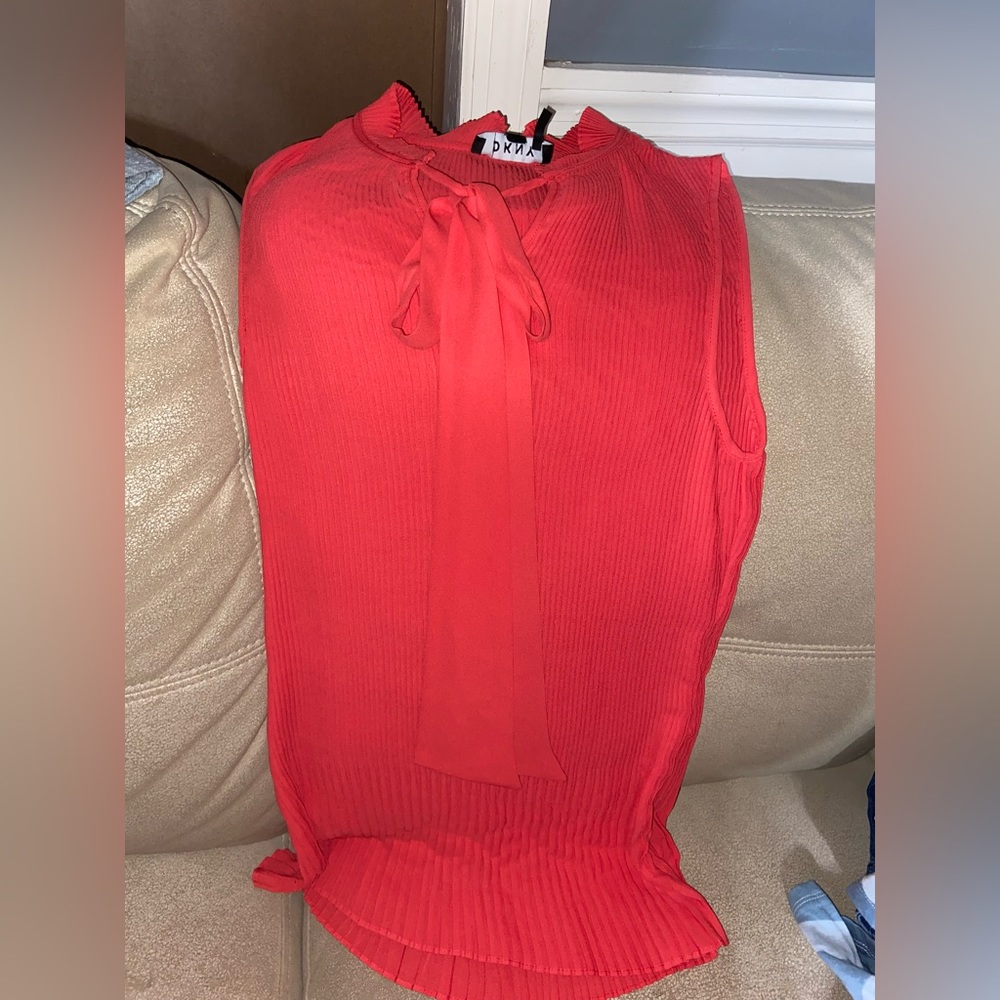 NWT woman salmon colored Blouse, Office, dress up shirt.